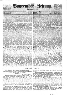 Bayreuther Zeitung Samstag 20. Juli 1861