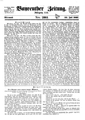 Bayreuther Zeitung Mittwoch 24. Juli 1861