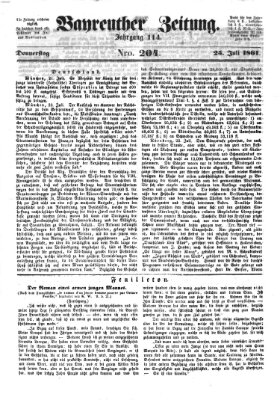 Bayreuther Zeitung Donnerstag 25. Juli 1861