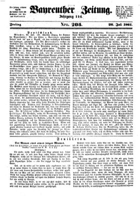 Bayreuther Zeitung Freitag 26. Juli 1861