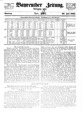 Bayreuther Zeitung Sonntag 28. Juli 1861