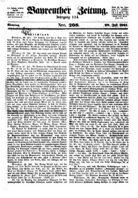 Bayreuther Zeitung Montag 29. Juli 1861