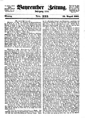 Bayreuther Zeitung Montag 12. August 1861