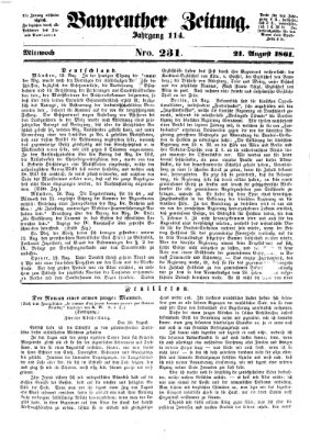 Bayreuther Zeitung Mittwoch 21. August 1861