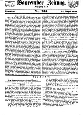 Bayreuther Zeitung Samstag 24. August 1861