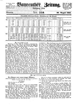 Bayreuther Zeitung Sonntag 25. August 1861