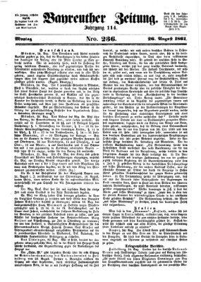 Bayreuther Zeitung Montag 26. August 1861