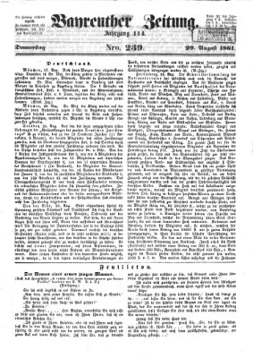 Bayreuther Zeitung Donnerstag 29. August 1861