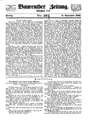 Bayreuther Zeitung Freitag 6. September 1861