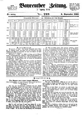 Bayreuther Zeitung Sonntag 8. September 1861