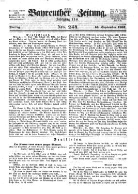 Bayreuther Zeitung Freitag 13. September 1861