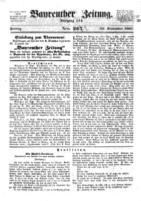 Bayreuther Zeitung Donnerstag 26. September 1861