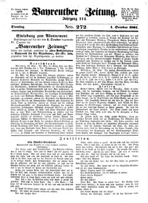 Bayreuther Zeitung Dienstag 1. Oktober 1861