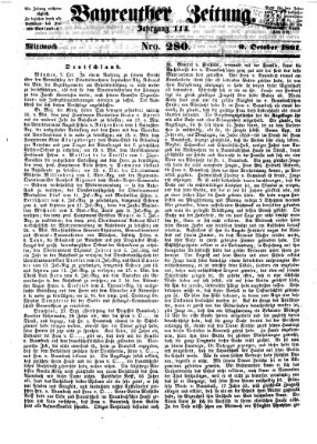 Bayreuther Zeitung Mittwoch 9. Oktober 1861