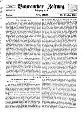 Bayreuther Zeitung Freitag 18. Oktober 1861