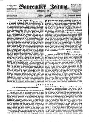 Bayreuther Zeitung Samstag 19. Oktober 1861