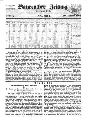 Bayreuther Zeitung Sonntag 20. Oktober 1861