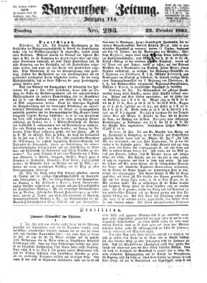 Bayreuther Zeitung Dienstag 22. Oktober 1861