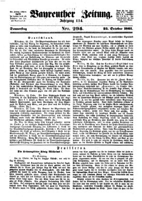 Bayreuther Zeitung Donnerstag 24. Oktober 1861