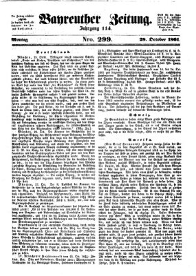 Bayreuther Zeitung Montag 28. Oktober 1861