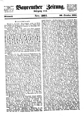 Bayreuther Zeitung Mittwoch 30. Oktober 1861