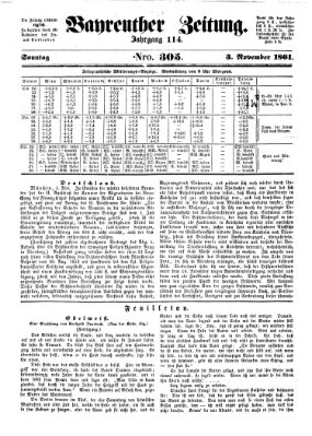 Bayreuther Zeitung Sonntag 3. November 1861