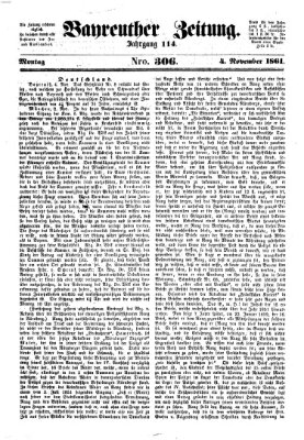 Bayreuther Zeitung Montag 4. November 1861