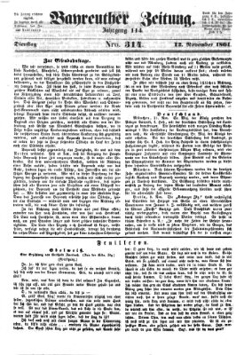 Bayreuther Zeitung Dienstag 12. November 1861