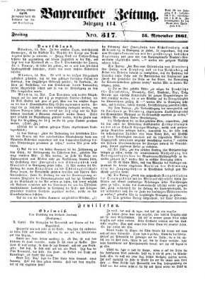 Bayreuther Zeitung Freitag 15. November 1861