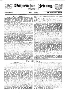 Bayreuther Zeitung Donnerstag 21. November 1861