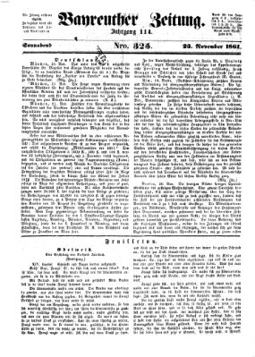 Bayreuther Zeitung Samstag 23. November 1861