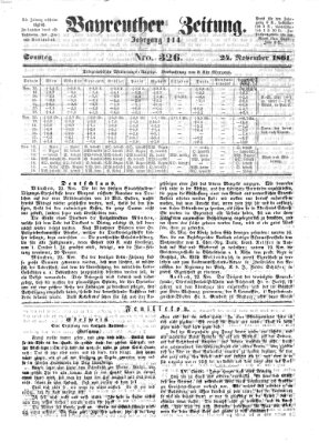 Bayreuther Zeitung Sonntag 24. November 1861