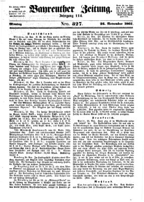 Bayreuther Zeitung Montag 25. November 1861