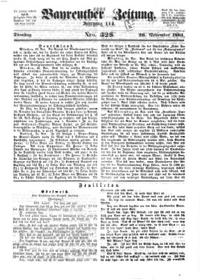 Bayreuther Zeitung Dienstag 26. November 1861