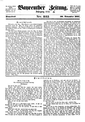 Bayreuther Zeitung Samstag 30. November 1861