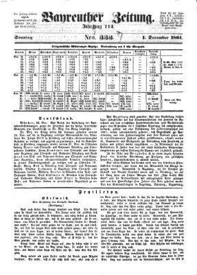 Bayreuther Zeitung Sonntag 1. Dezember 1861