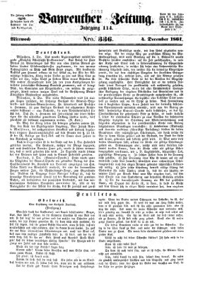 Bayreuther Zeitung Mittwoch 4. Dezember 1861