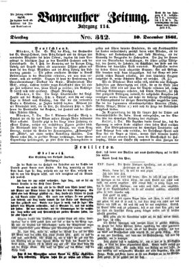 Bayreuther Zeitung Dienstag 10. Dezember 1861