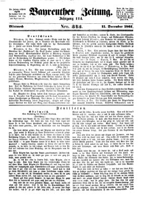 Bayreuther Zeitung Mittwoch 11. Dezember 1861