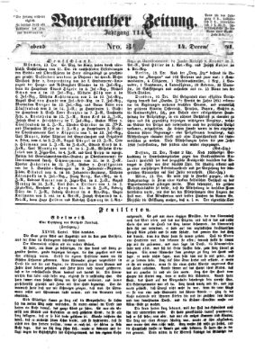 Bayreuther Zeitung Samstag 14. Dezember 1861