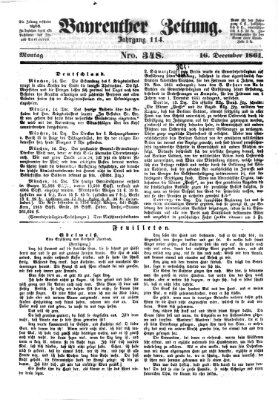 Bayreuther Zeitung Montag 16. Dezember 1861