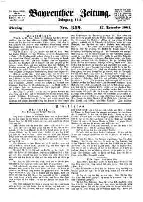 Bayreuther Zeitung Dienstag 17. Dezember 1861