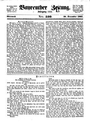 Bayreuther Zeitung Mittwoch 18. Dezember 1861