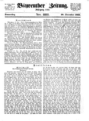 Bayreuther Zeitung Donnerstag 19. Dezember 1861