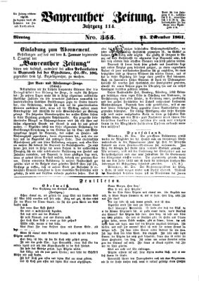 Bayreuther Zeitung Montag 23. Dezember 1861