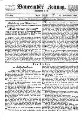 Bayreuther Zeitung Dienstag 24. Dezember 1861