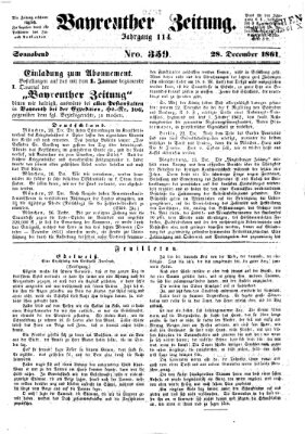 Bayreuther Zeitung Samstag 28. Dezember 1861