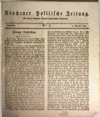 Münchener politische Zeitung (Süddeutsche Presse) Samstag 3. Januar 1829