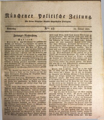 Münchener politische Zeitung (Süddeutsche Presse) Donnerstag 15. Januar 1829