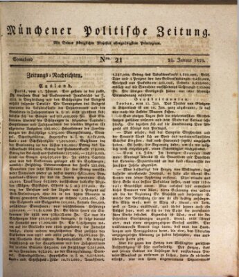 Münchener politische Zeitung (Süddeutsche Presse) Samstag 24. Januar 1829